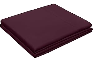 HBHLFZ Twin Flat Sheet - Ultra Soft Polyester Top Sheet - Hotel Quality Bed Sheets - Comfortable Wrinkle-Free - Easy to Care for - 1 Twin Flat Sheet Only（Burgundy）