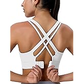 High Impact Sports Bra for Women Molded Cup Back Closure High Support Womens Sports Bras Criss-Cross Back Workout Running Bra