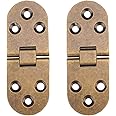 Folding Flip Top Hinge, Tiberham 180 Degree Round Edge Sewing Machine Table Hinge, Heavy Duty Retro Style Butler Tray Backflap Hinges for Folding Table Cabinet Closet Door Furniture (Pack of 2)