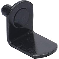 5mm (50 Pack) Bracket Style Cabinet Shelf Support Pegs -"L" Clips for Kitchen & Bookcase - Black