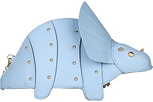 QiMing Dinosaur Shoulder Purses,PU Stegosaurus CrossBody Bag for Girl Women