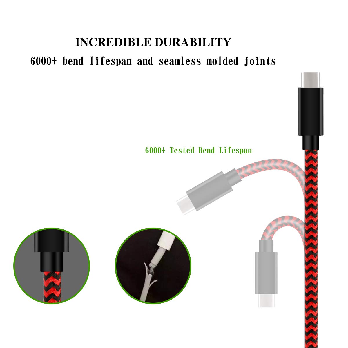USB Type C Cable 10ft, USB C to USB A Fast Charger,Long Nylon Braided Fast Charging and Data Sync Cord for Samsung Galaxy S10/ S9 / S9+ / S8 / S8+ / Note 8,LG V20 G5 G6, Pixel,MacBook, Nintendo Switch