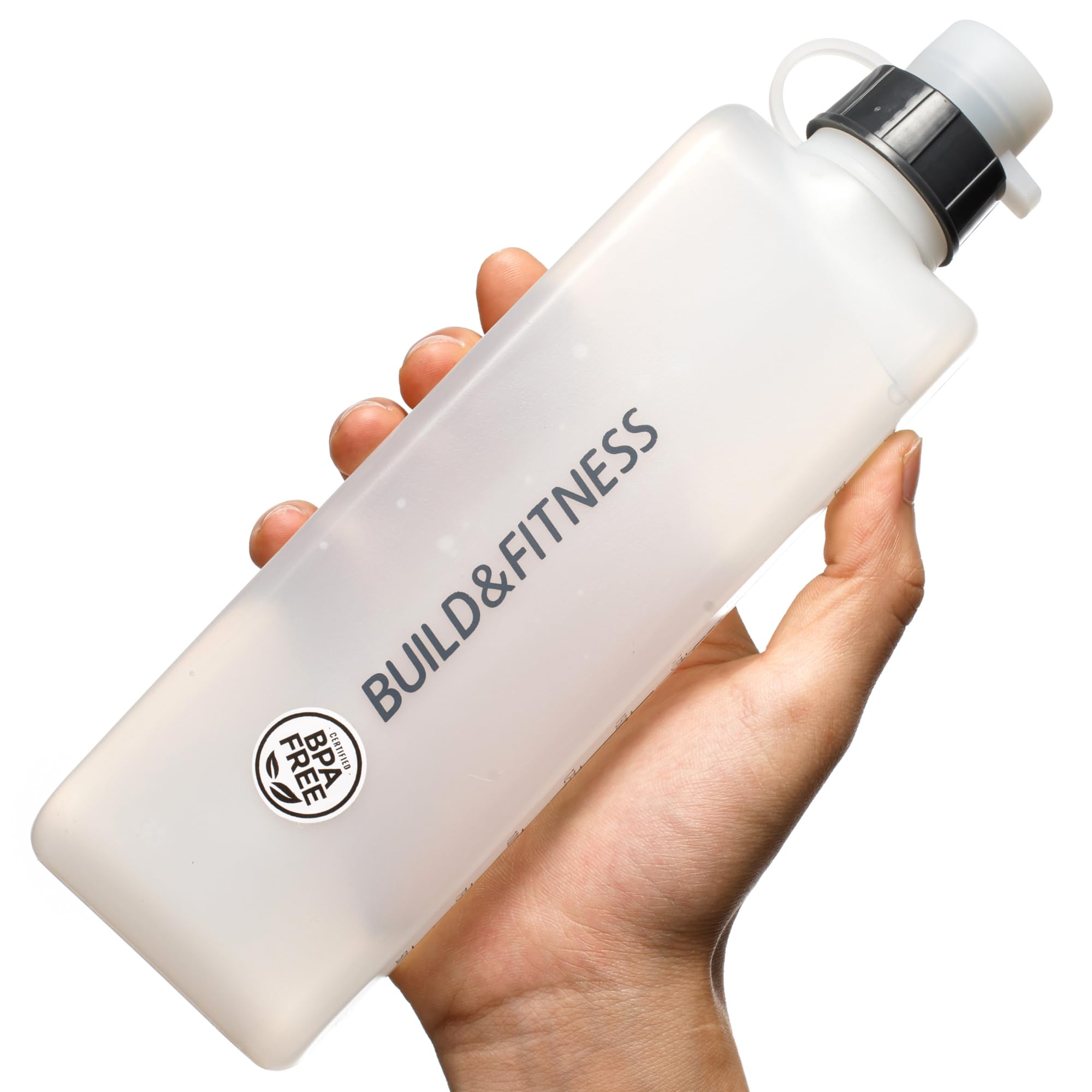 Build & Fitness Curved Water Bottle for Running Belts, Hydration Running Bottle, Easy to use, 300ml