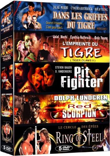 Action Aventure - Coffret 5 Films N° 2 : Dans Les Griffes Du Tigre + L'empreinte Du Tigre + Pit Fighter + Red Scorpion + Ring Of Steel - Pack