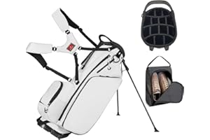 JDSZM Lightweight Golf Stand Bag with 14 Way Full-Length Dividers, 7 Zippered Pockets and Rain Cover, with Handles and Dual Strap
