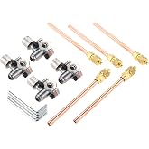 HZ-MONSTAR Piercing Valve Kit, 4 Packs BPV-31 Refrigerator Tap Valve | 5Pcs Access/Service Valve 1/4" SAE x 1/4" OD x 4" Stem Core for 1/4", 5/16" 3/8" Outside Diameter Universal Refrigerator Tube