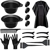 Hair Dye Coloring,16 Pcs DIY Beauty Salon Tool Kit Tinting Bowl, Cloak,Brush, Ear Cover, Gloves for Tools Bleaching Dryers