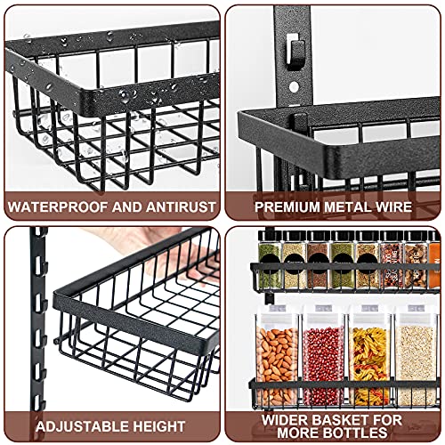 Wall Mount Spice Rack Organizer, 5 Tier HeightAdjustable Hanging Spice