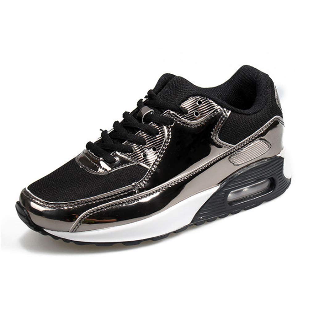 ladies black wedge trainers