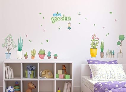 Amazon Brand - Solimo Wall Sticker for Kids Room (Mini Garden, Ideal Size on Wall - 135 cm x 72 cm)
