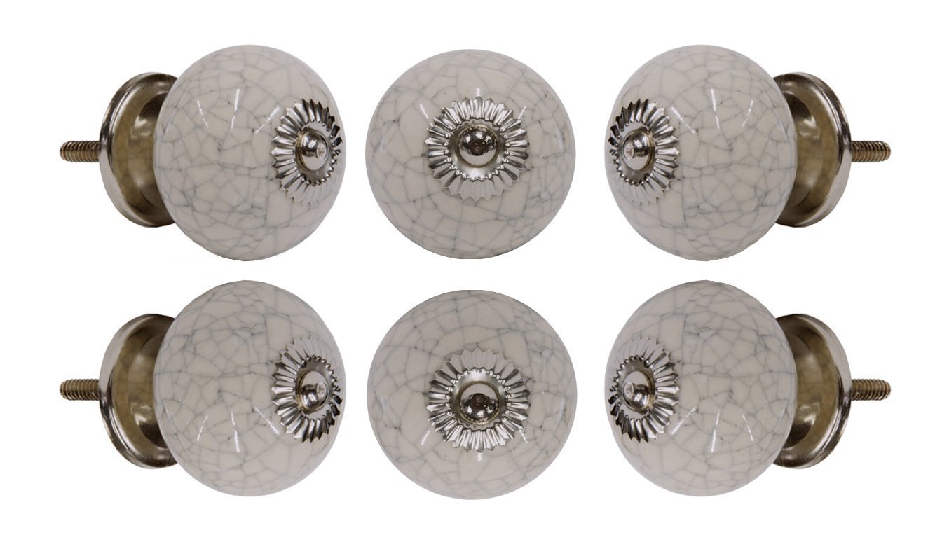 Trinca-Ferro Ceramic Mosaic Door Knob Drawer Knob, silver