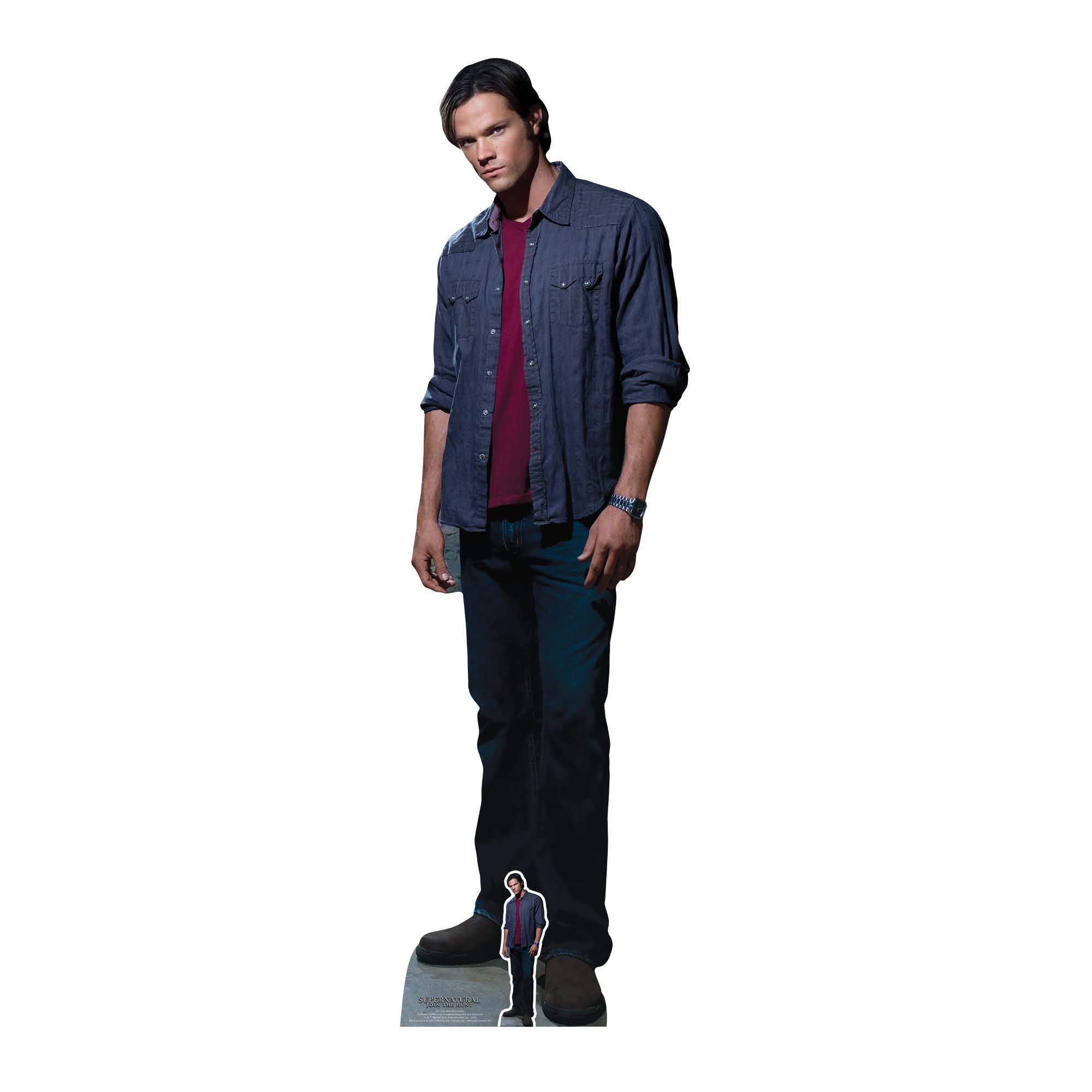 Star Cutouts SC1350 Sam Winchester Red Shirt Lifesize Cardboard Cutout – Supernatural Hunter Display, Fan Gift & TV Party Decoration