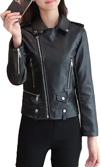 Gergeousレディース 革ジャン ショート スリム レザージャケット ジップアップ ブルゾン ショートアウター ファッション コート ジャケット 通販 Amazon