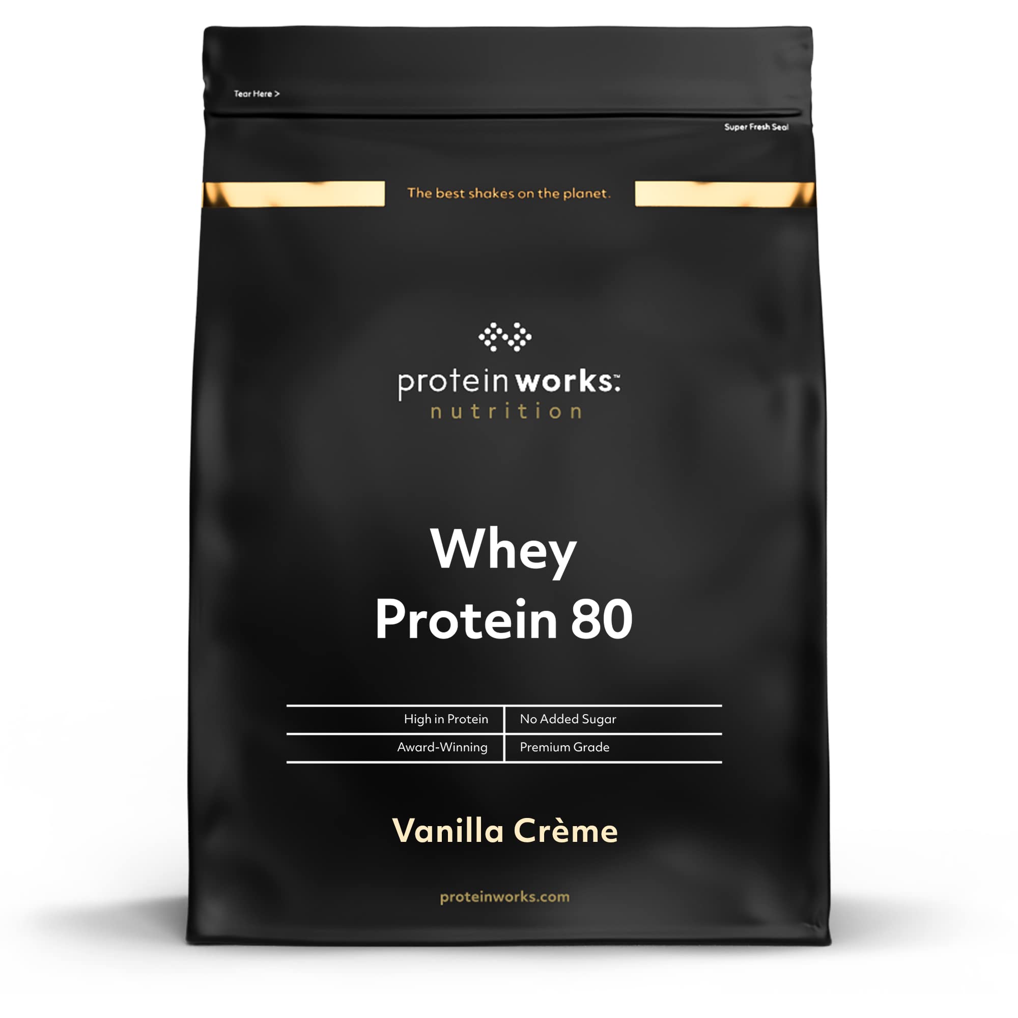 Protein Works - Whey Protein 80 (Concentrate), Low Calorie Protein Shake, Whey Protein Shake, 16 Shakes, Vanilla Crème, 500g