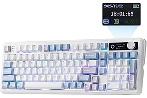 EPOMAKER TH99 PRO 96% Mechanical Keyboard with Screen & Knob, 10000mAh, 2.4Ghz/BT, Hot Swap, Custom Driver, RGB Backlight, PB