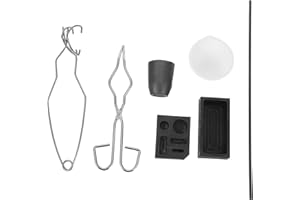 KALLORY Metal Refining Graphite Crucible Kit 7Pcs with Clamp for Melting Gold Copper Silver Suitable for