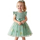NNJXD Baby Girl Flower Embroidery Tulle Dress Elegant Toddler Birthday Party Dresses