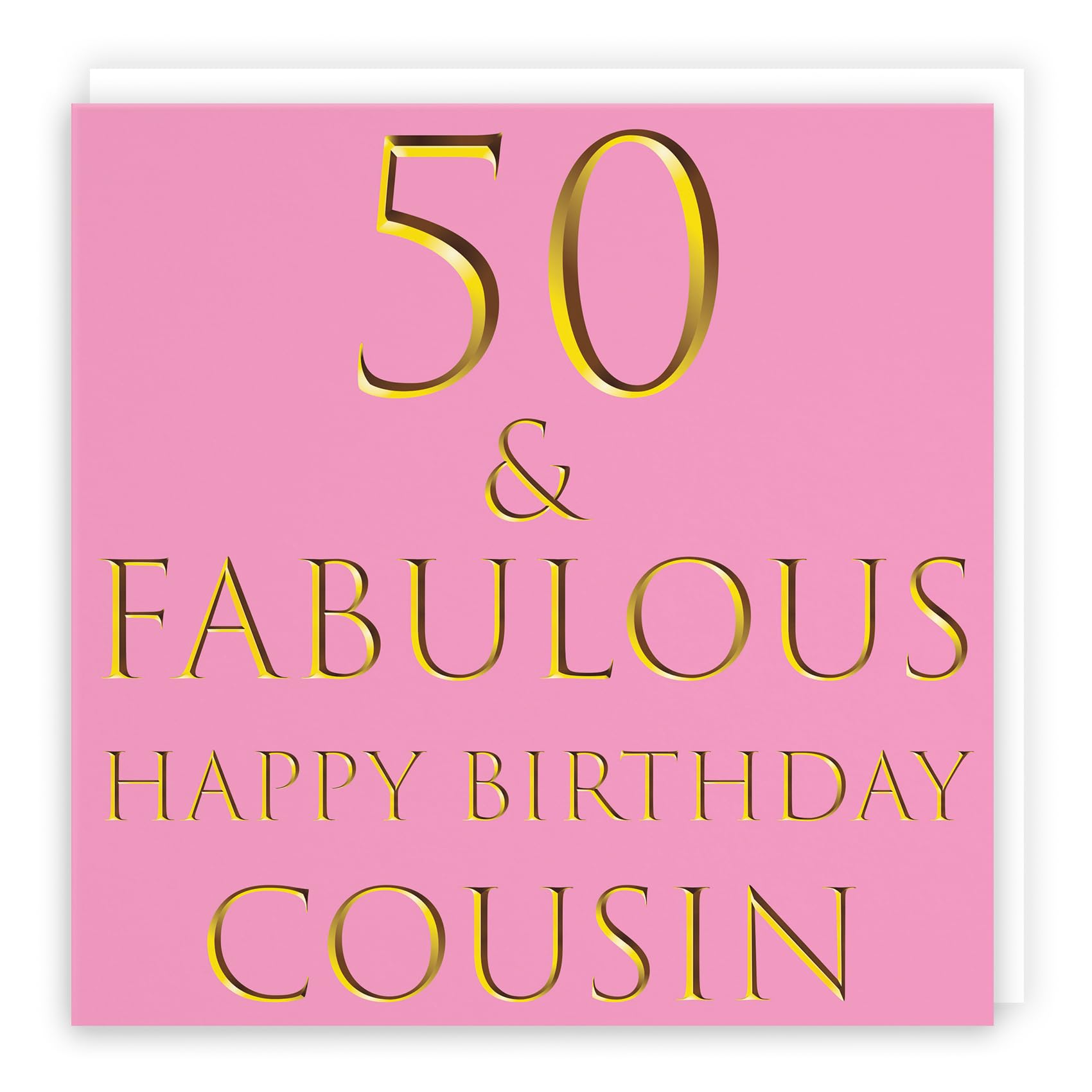 Hunts England - Large Cousin 50th Birthday Card - 50 & Fabulous - Happy Birthday Cousin - Still Totally Fabulous Collection - Large - 210 x 210 mm - Fun Card - Age 50