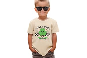 SANIXJOO Toddler Baby St Patrick's Day T-Shirts Boys Lucky Dude Toddler Shirt Cute Clover Graphic Tee Tops