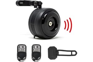 POWALLON Waterproof Bike Alarm Horn with Remote Control - Eco-Friendly, USB Rechargeable, Powersports Anti-Theft Alarm with Vibration Sensor for e-Bike, MTB, Dirt Bikes, Scooters & Motorcycles