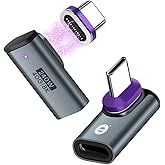 EndlesShine Magnetic USB Adapter Type C to C 2 Pack 90° Right Angle USB4.0 24 PIN 40GPS PD 240W Phone OTG Replacement & Extender 8K 60Hz Vidoe in/Out Type C Connectors (Black)