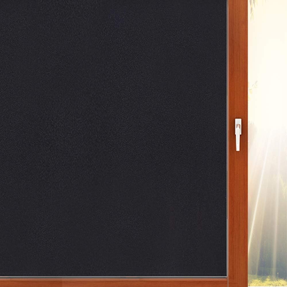 Aibily Blackout Window Film Room Darkening Window Tint,Window Privacy Cling,Great Light Blocker for Day Sleep&Baby's Room,Glare Control(17.7x78.7In.)