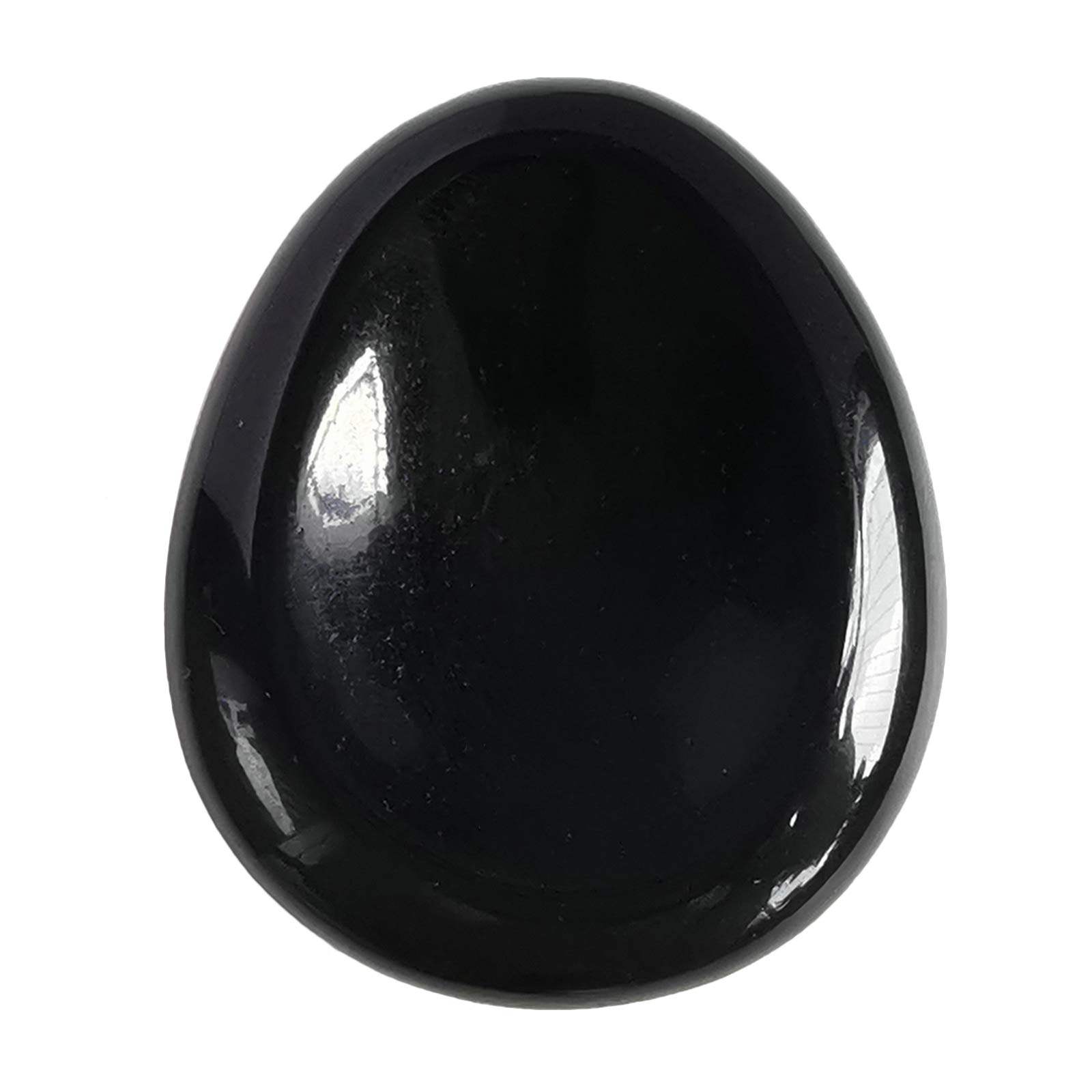 Manekieko Natural Black Obsidian Water Drop Chakra Thumb Worry Stone,Stress Relax Healing Reiki Crystal Pocket Palm Stones