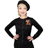 Ro Rox Fox Cardigan - Embroidered Ivy Knit Jumper Nature Inspired Retro Knitwear