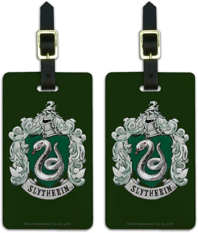 Harry Potter Slytherin Painted Crest Luggage ID Tags Carry