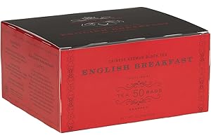 Harney & Sons English Breakfast Black Tea, 50 Tea Bags – Classic Keemun Blend for Bold, Full-Bodied Flavor, Kosher