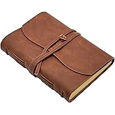 Dark Brown Notebook Journal - Leather Journals for Writing Small Size Diary 5.5x7.5 Inch, Notepad For Women and Man, Gifts,Work,Travel