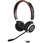 Jabra Evolve 65 SE Link380a UC Stereo- Bluetooth Headset with Noise-Cancelling Microphone, Long-Lasting Battery and Dual Conn