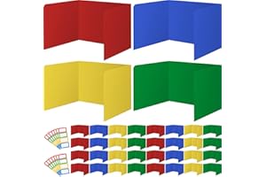 ZSMKJIAYE 36 Pack Desk Dividers for Students Plastic Sturdy and Waterproof Study Carrel Dividers Easy to Clean Privacy Folders Colourful Classroom Privacy Shields for School Study Teacher Supplies