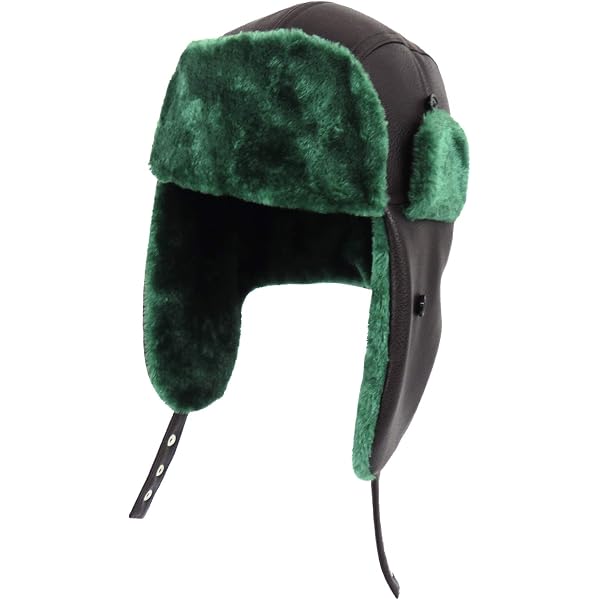 Amazon.com: Green Winter Hat for Men Eskimo Aviator Cap  display picture 2