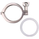 DERNORD Single Pin Heavy Duty Tri Clamp Stainless Steel 304 with Wing Nut for Ferrule TC with 1PC Silicone Gasket (3inch Tri Clamp+Silicone Gasket)