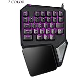 Magical Led Computer Gaming Keyboard - Globalama GK0001 (2017 New Design) PC Portable Wired USB Black Ergonomic Game Keypad Including 7 colors LED, 29 Programable Keys, Compatible With Windows System