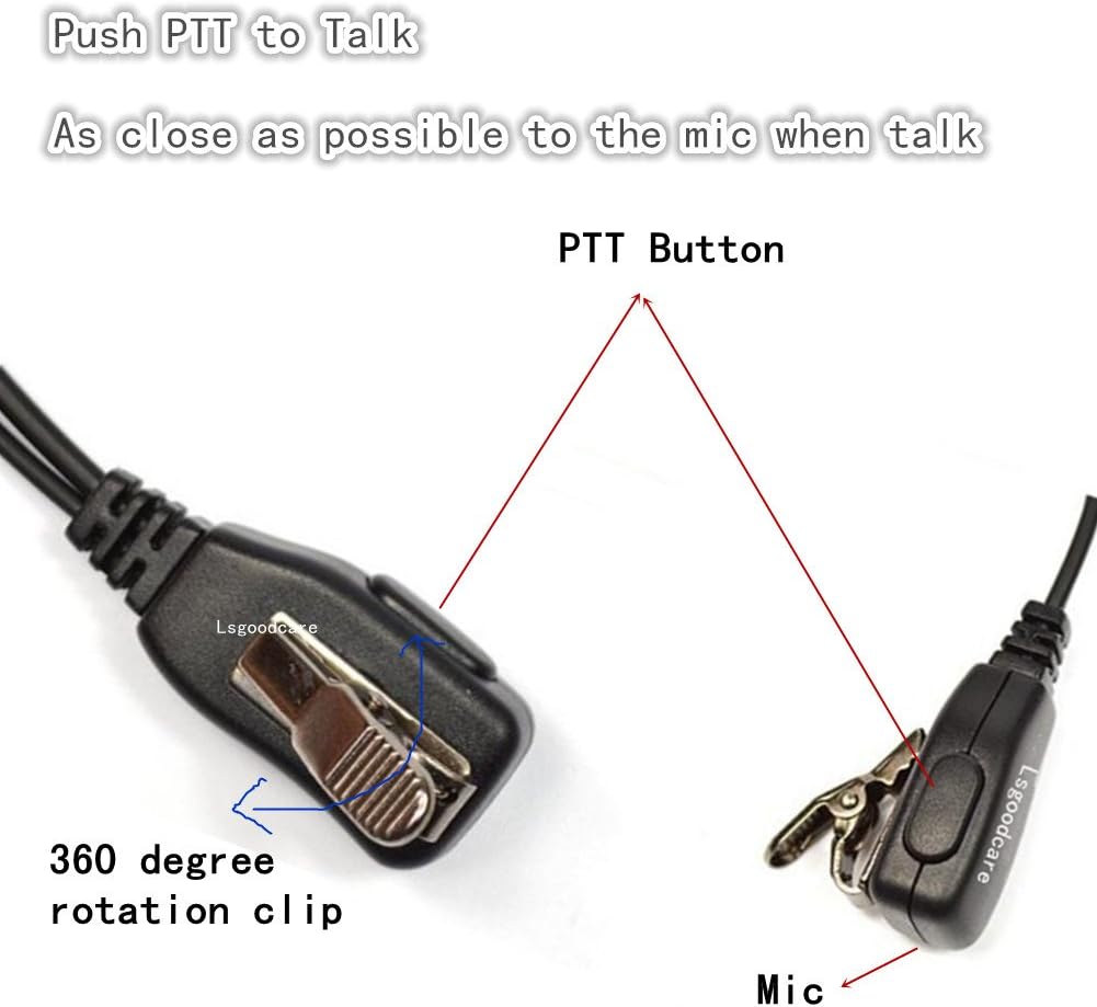 Lsgoodcare 10Pcs Advanced G Shape Police Earpiece Headset PTT Mic Compatible with 2-pin Motorola Radio CP040 CP200 XTNi DTR VL50 - Image 5