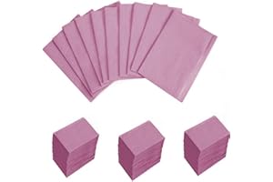 KingWei 13" x 18" Dental Bibs Disposable Pack of 125,Soft and Waterproof Dentist Bibs for Dental Tray Covers,Tattoo Bib Sheet and Nail Table Cover Supplies (Pink)