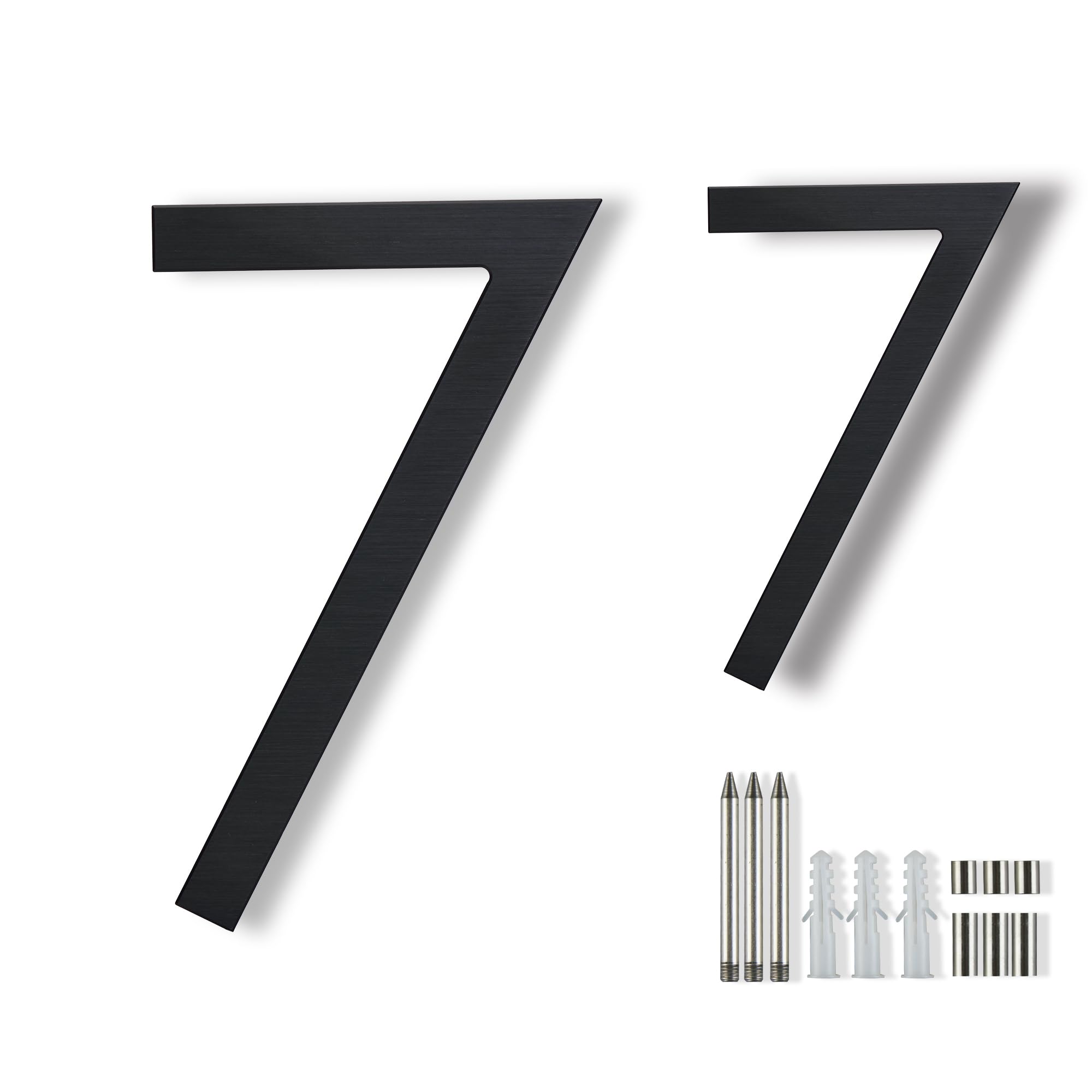 8 Inch House Numbers For Outside Modern Metal Large,Black House numbers Outdoor Matte Black Floating Flush Mount Aluminum Home Address Numbers 0