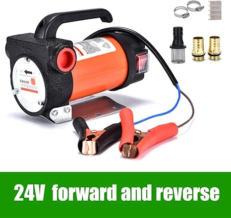 Amazon Co Jp 小型電気移送ポンプは オールスチール製モータユニット石油抽出ポンプ場自吸式 12v24v2vディーゼルエンジンオイラー 簡単には ハイパワーと大流量を運ぶために Color 24v ホーム キッチン