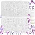 Tomorotec Small DIY Silicone Resin Mold for Letters, Number Alphabet Jewelry Keychain Casting Mold with 200 pcs Screw Eye Pins
