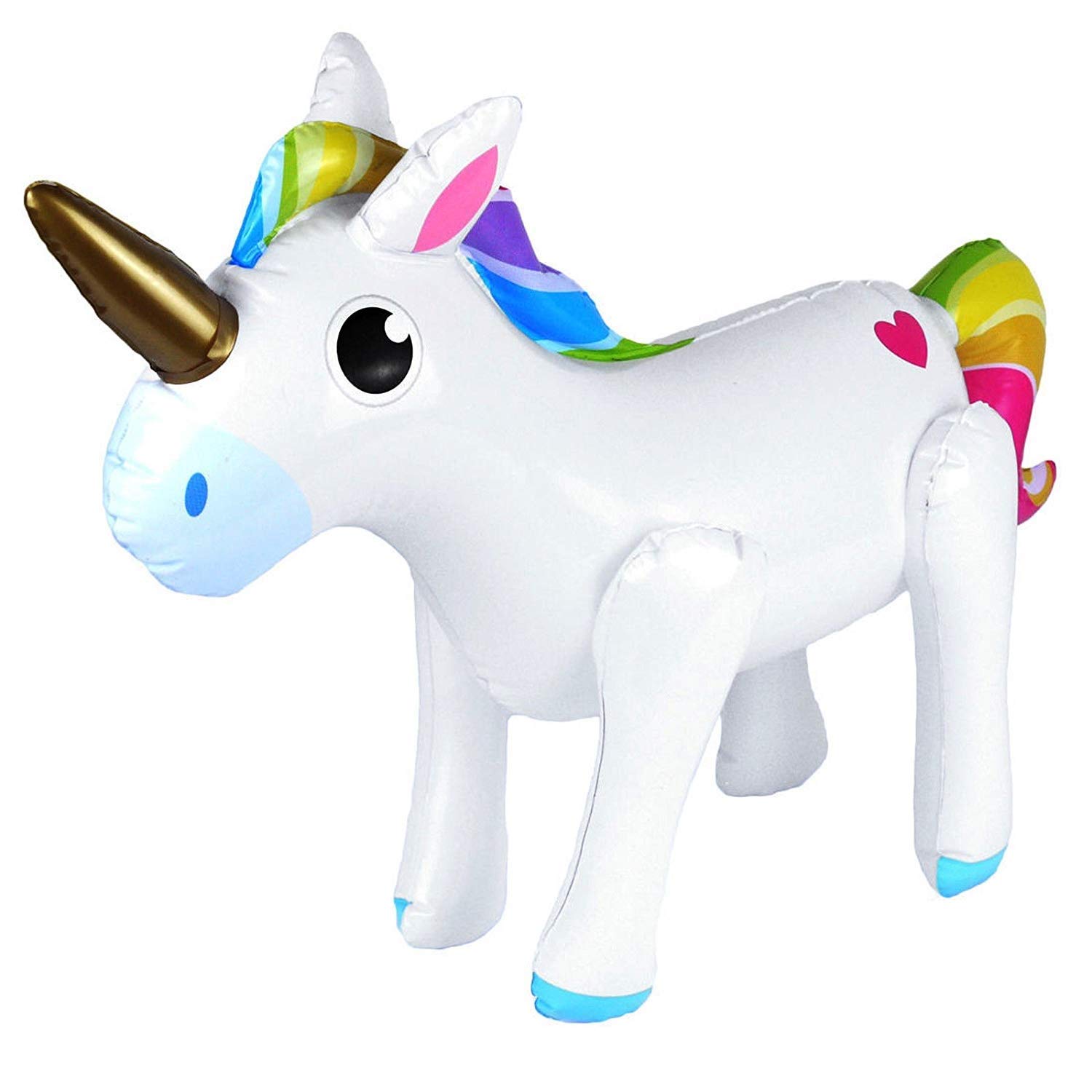 Henbrandt Inflatable Unicorn 53cm x 35cm Blow Up Unicorn Inflatable Toys Magical Rainbow Unicorn Party Decorations Pool Party Photo Booth Props Fancy Dress Accessory