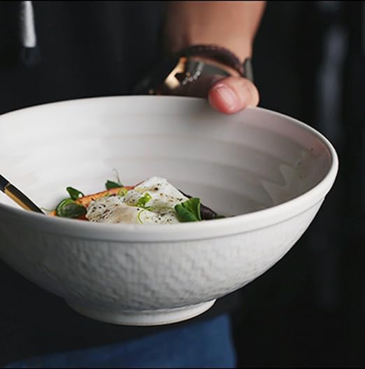 YY-xw Vajilla para el hogar Crema de cerámica Ramen Sopa Tazón ...