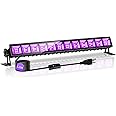 SHGPODA 42W Black Light Bar with 5.25ft Cord and Switch, Light Up 23x23ft, Waterproof 40 LEDs Blacklights for Glow Party, Halloween Decor, Body Paint, Bedroom, Classroom 1 Pack