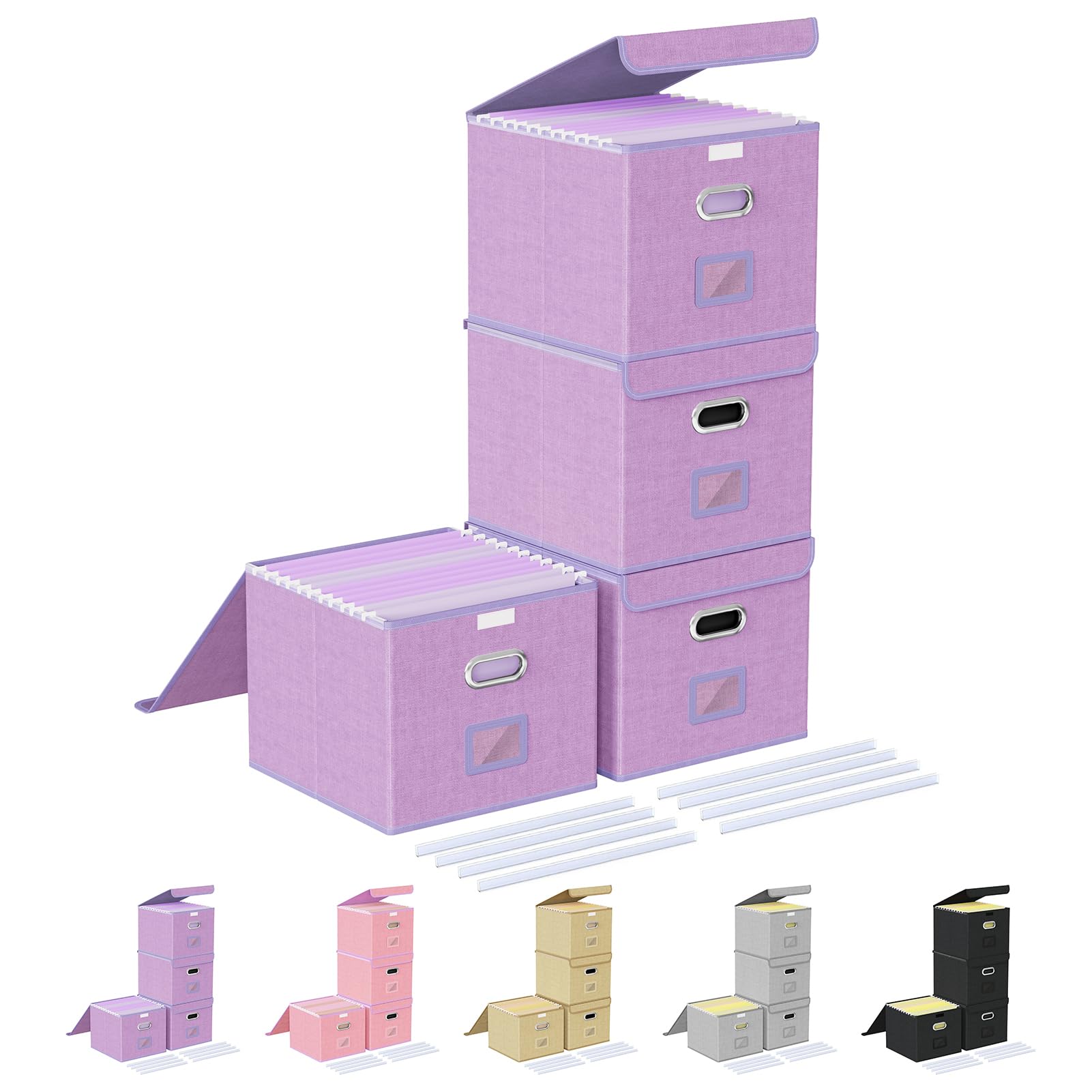 Oterri 4 Pack File Organizer Box,File Box,Small