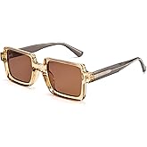 Dollger Retro Square Polarized Sunglasses for Women Men，Vintage 70s 80s Thick Frame Rectangle Trendy Sun Glasses DG528-2025