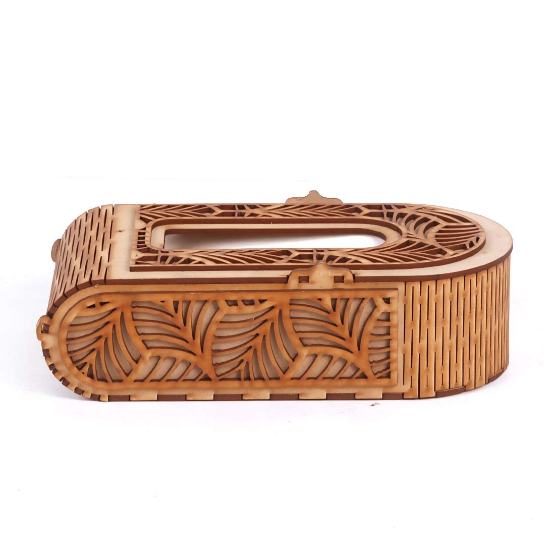 Apar Enterprise Handicrafts Leaves Designed Wooden Tissue Box Holder