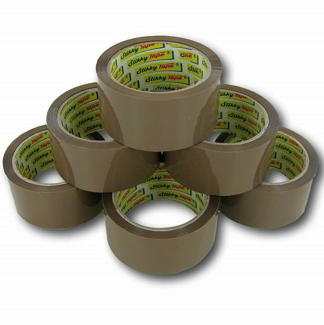 STIKKY TAPE Brown 3 Rolls Packing tape packaging Tape Parcel Tape W 48mm x L 66m, Strong packing for Moving House Cardboard Boxes & Cartons