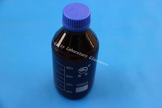 Download Lab Glass 1000ml Amber Brown Reagent Bottle W Cap Autoclavable Heavy Wall Amazon Com Industrial Scientific