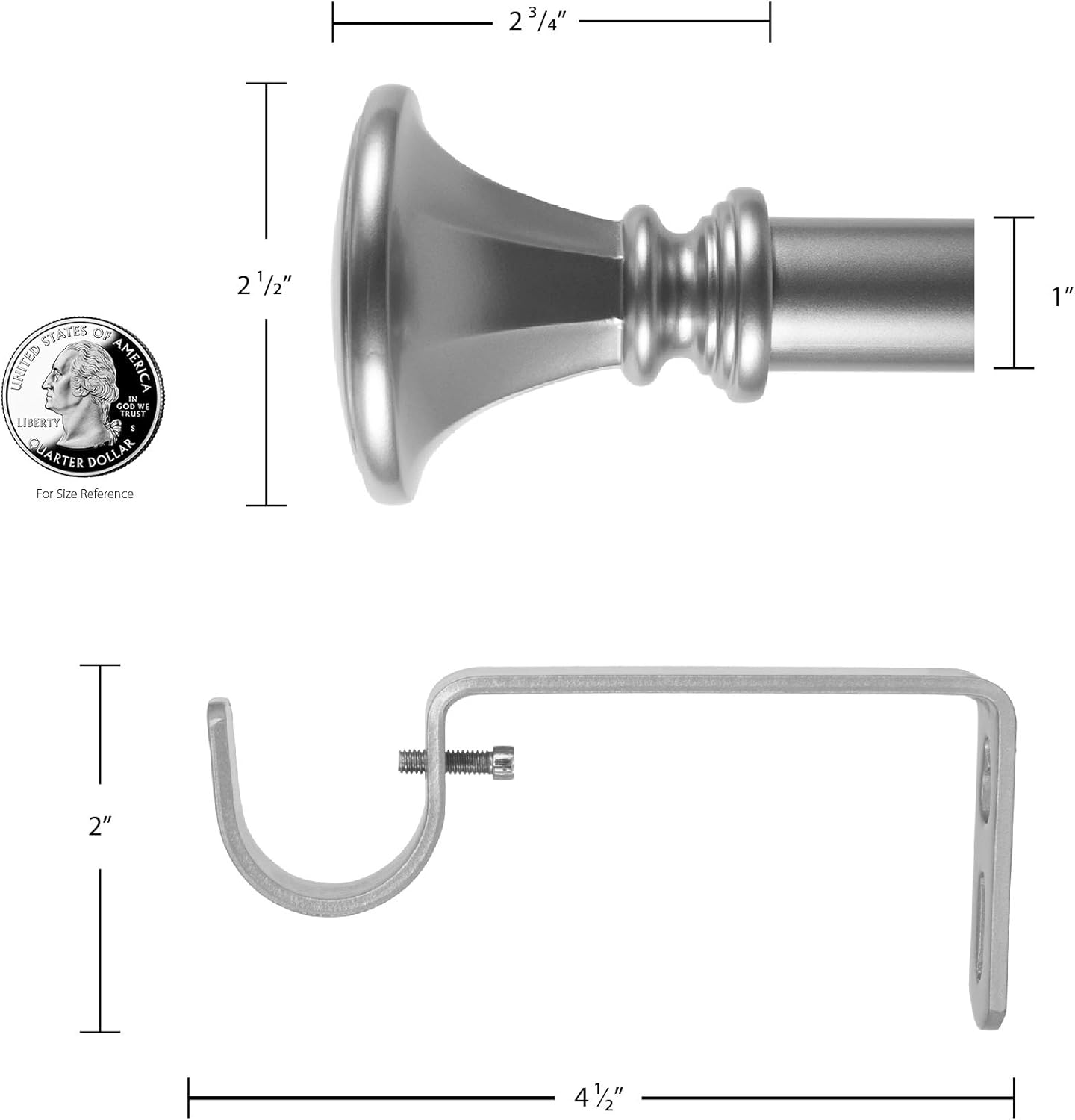 Decopolitan Faceted Trumpet Curtain Rod Set, 18 to 36 Inches, Venetian Gold: Home & Kitchen